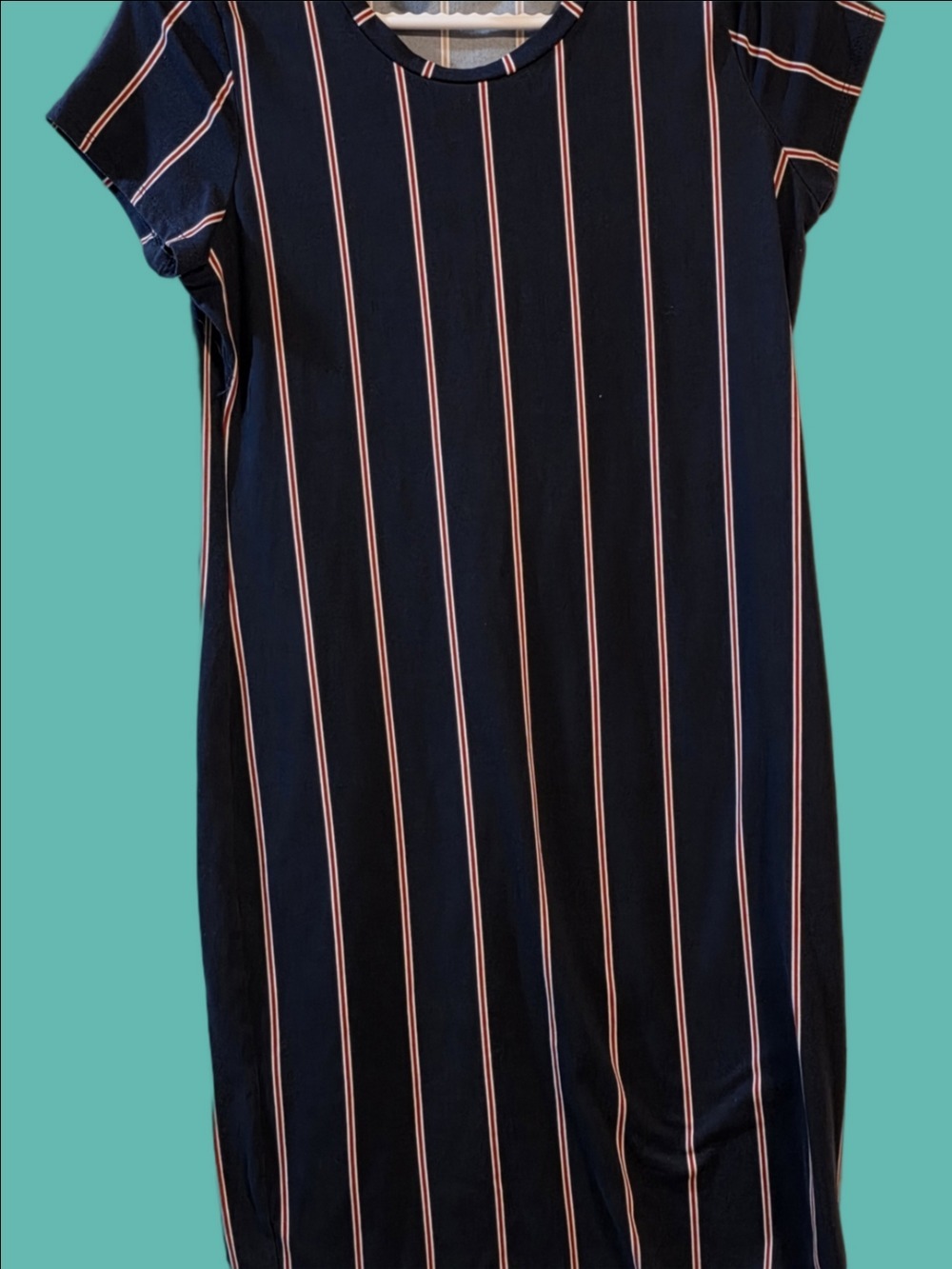 4/$25 Deal! Rebel Sugar Navy Blue Midi Dress with Stripes